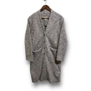 Everly Anthropologie Women’s Double Pocket Long Cardigan Button Up Beige Black‎